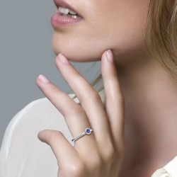 Blush Ring Witgoud met Saffierblauwe Zirconia